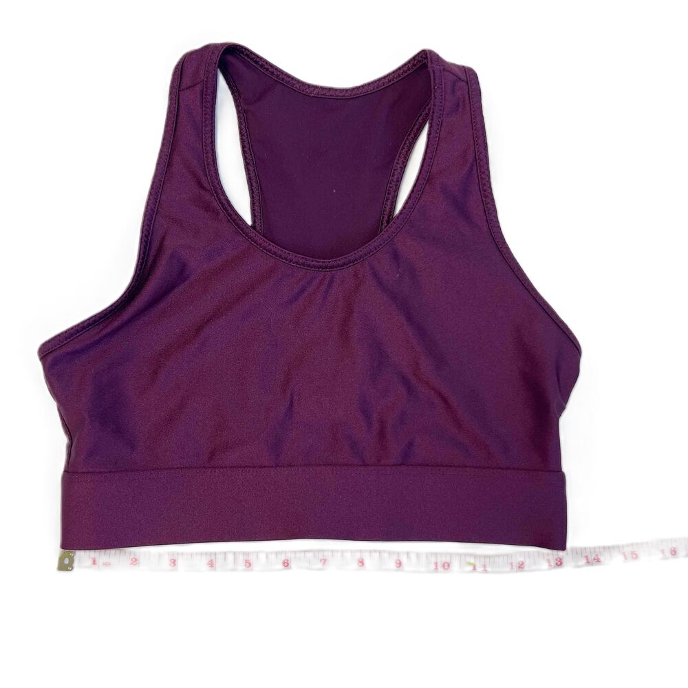 Fabletics Mila Medium Impact‎ Shine Sports Bra Purple Racerback Sz Medium
